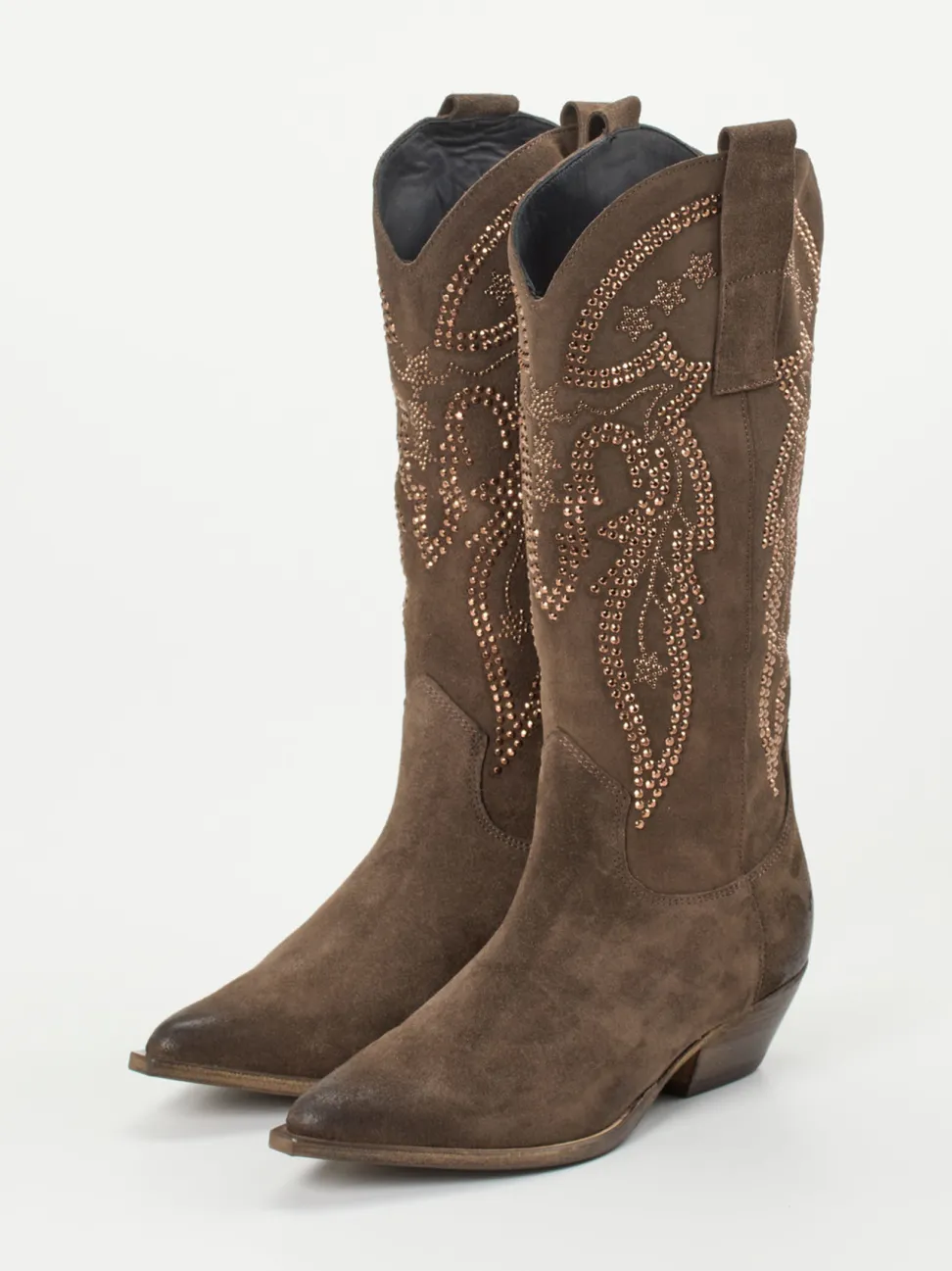 Konstantin Starke – Westernstiefel aus Veloursleder Braun