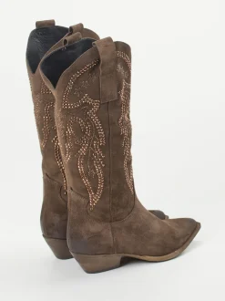 Konstantin Starke – Westernstiefel aus Veloursleder Braun