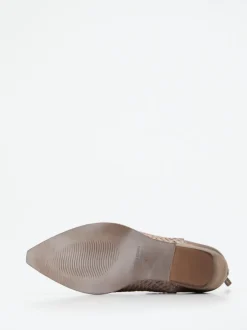 Konstantin Starke – Western-Stiefelette aus Flechtleder Taupe