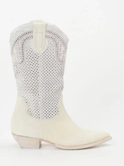 Konstantin Starke – Western-Boots aus Kalbleder cremeweiß