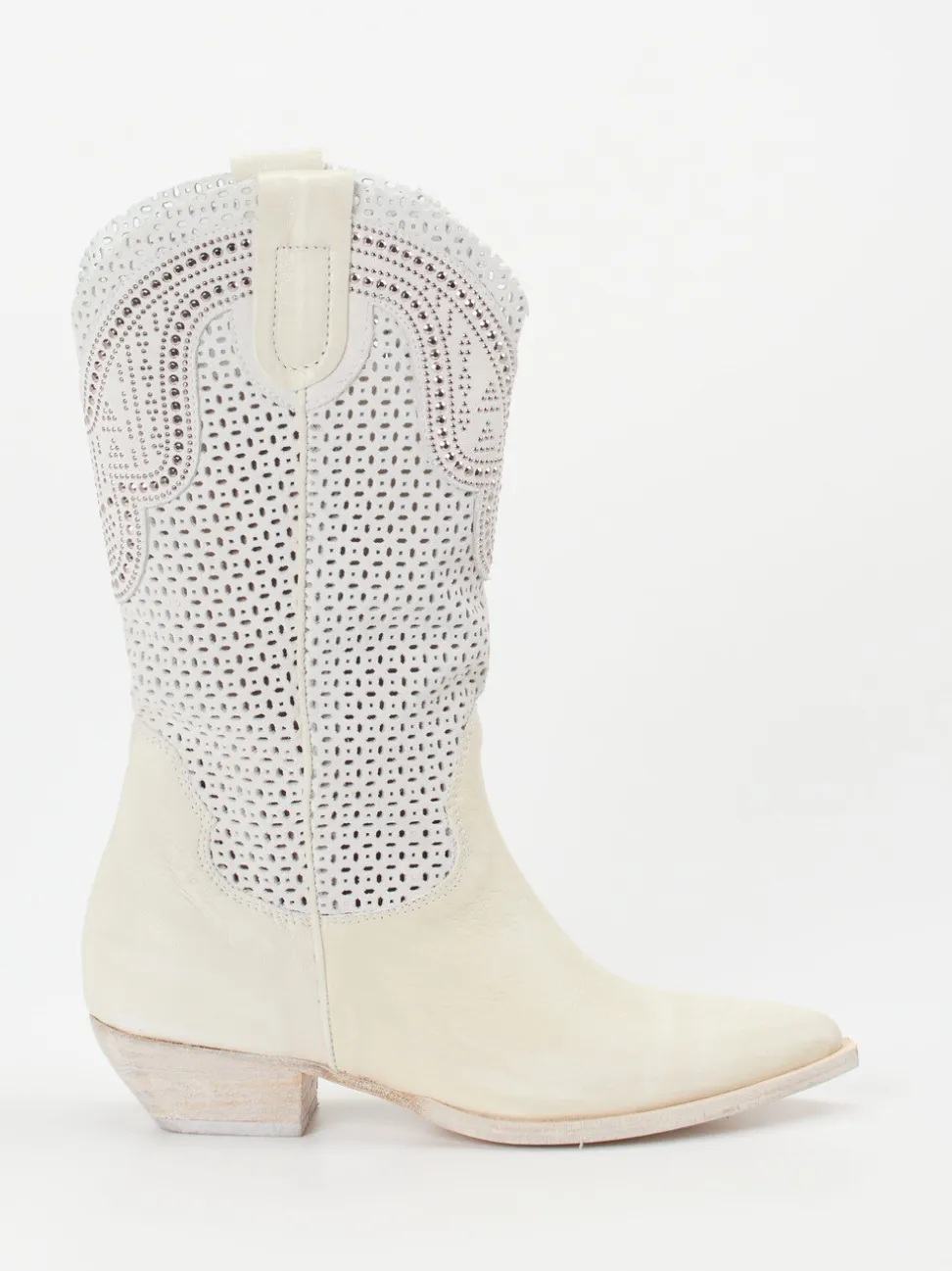 Konstantin Starke – Western-Boots aus Kalbleder cremeweiß
