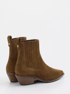 Konstantin Starke – Western-Stiefelette aus Veloursleder Braun