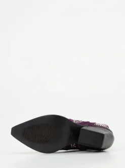 Konstantin Starke – Western-Stiefeletten aus Veloursleder Violett