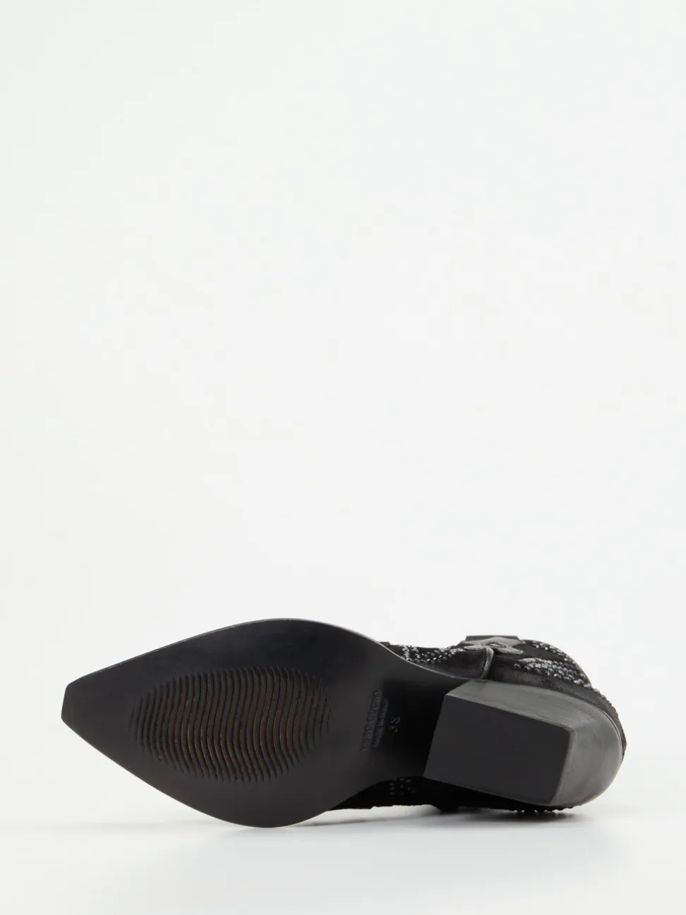 Konstantin Starke – Western-Stiefeletten aus Veloursleder Schwarz
