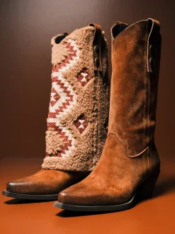 Konstantin Starke – Western Boots aus Veloursleder braun