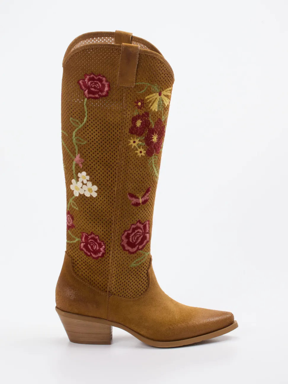 Konstantin Starke – Westernstiefel aus Veloursleder cognac