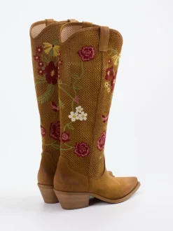 Konstantin Starke – Westernstiefel aus Veloursleder cognac