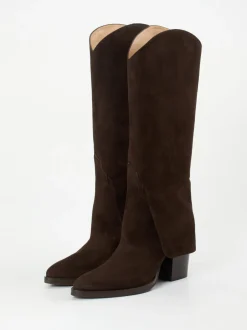 Konstantin Starke – Western Boots aus Veloursleder braun
