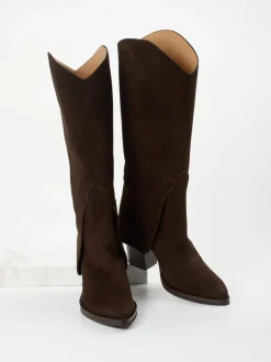 Konstantin Starke – Western Boots aus Veloursleder braun