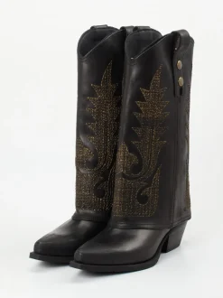 Konstantin Starke – Western Boots aus Kalbleder schwarz