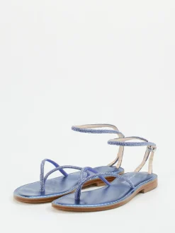 Konstantin Starke – Zehentrenner aus Metallicleder blau