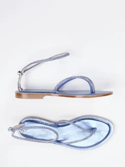 Konstantin Starke – Zehentrenner aus Metallicleder blau