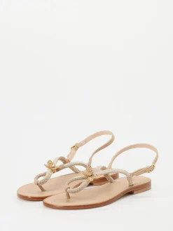Konstantin Starke – Zehentrenner-Sandalen aus Glattleder Beige