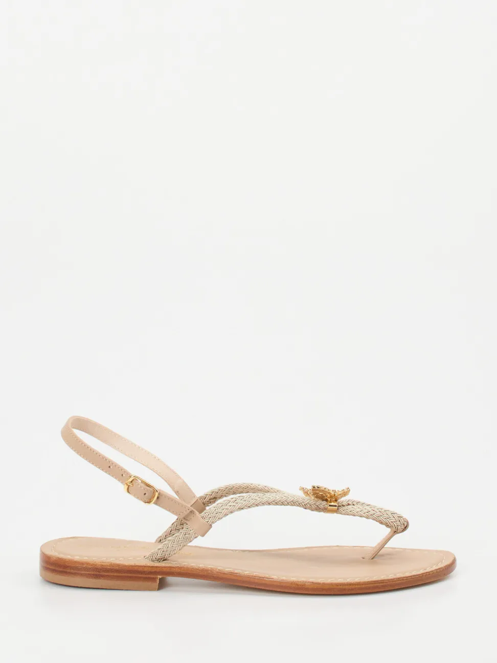 Konstantin Starke – Zehentrenner-Sandalen aus Glattleder Beige