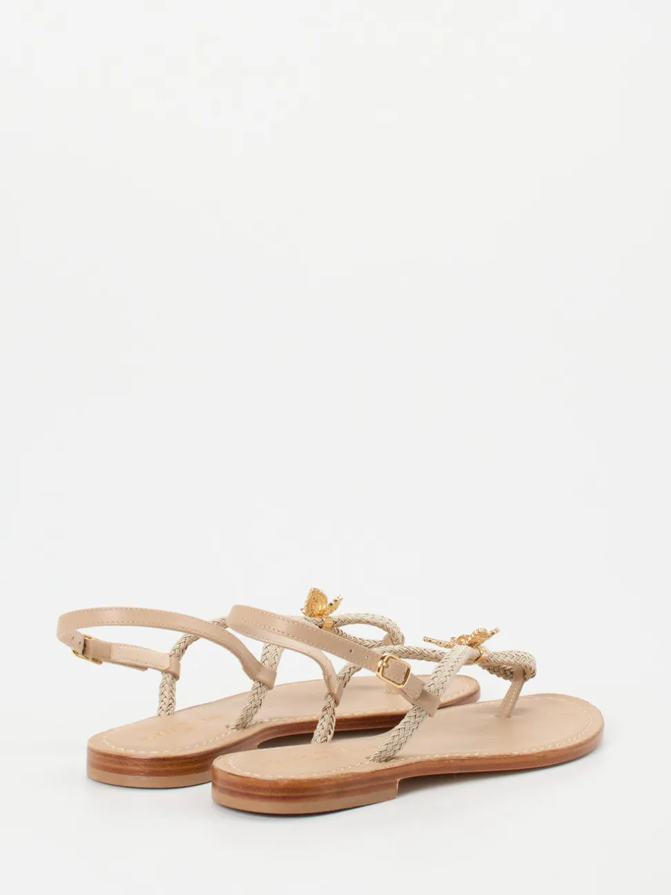 Konstantin Starke – Zehentrenner-Sandalen aus Glattleder Beige