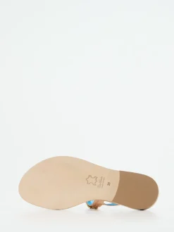 Konstantin Starke – Zehentrenner-Sandalen aus Metallicleder roségold