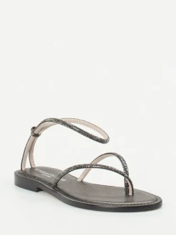 Konstantin Starke – Zehentrenner-Sandalen aus Metallicleder