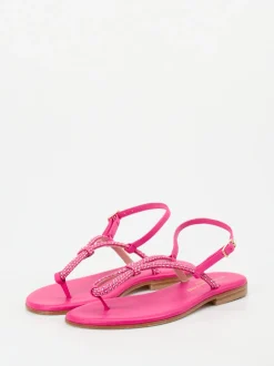 Konstantin Starke – Zehentrenner-Sandale aus Leder pink