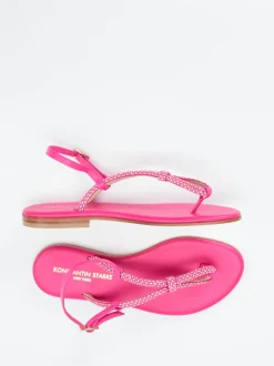 Konstantin Starke – Zehentrenner-Sandale aus Leder pink
