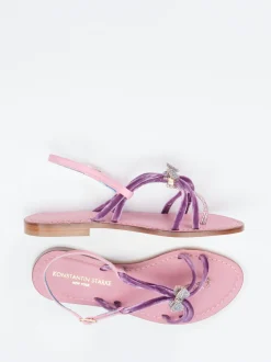 Konstantin Starke – Zehentrenner aus Veloursleder Rosa