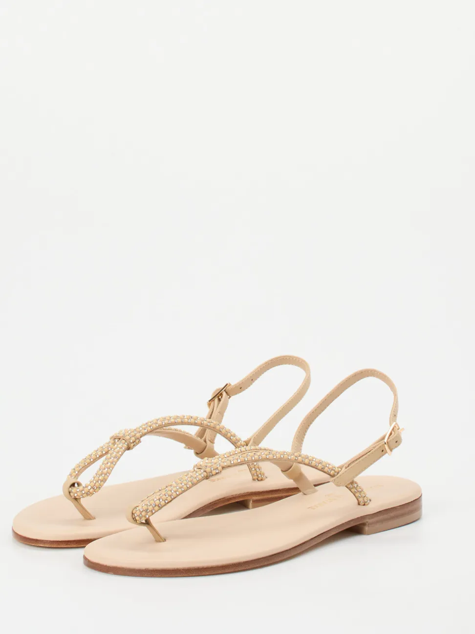 Konstantin Starke – Zehentrenner-Sandalen aus Glattleder beige