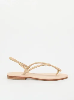 Konstantin Starke – Zehentrenner-Sandalen aus Glattleder beige