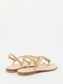 Konstantin Starke – Zehentrenner-Sandalen aus Glattleder beige