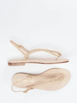 Konstantin Starke – Zehentrenner-Sandalen aus Glattleder beige