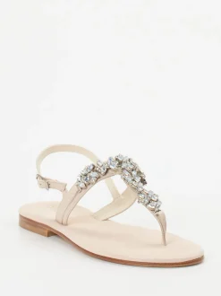 Konstantin Starke – Zehentrenner aus Glattleder Beige