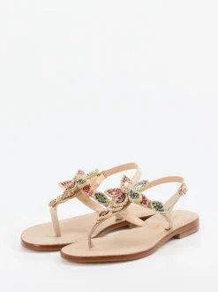 Konstantin Starke – Zehentrenner-Sandale aus Leder beige