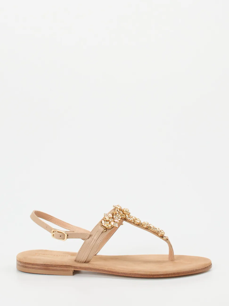 Konstantin Starke – Zehentrenner-Sandale aus Glattleder beige