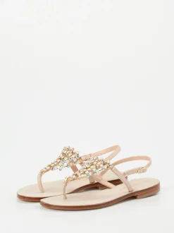 Konstantin Starke – Zehentrenner-Sandale aus Glattleder Beige