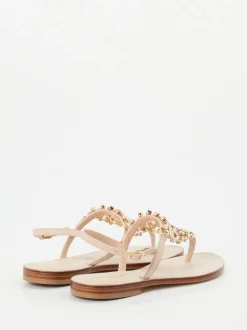 Konstantin Starke – Zehentrenner-Sandale aus Glattleder Beige