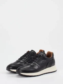 La Martina – Ledersneaker aus Kalbleder Schwarz
