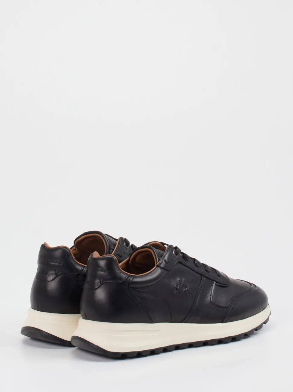 La Martina – Ledersneaker aus Kalbleder Schwarz