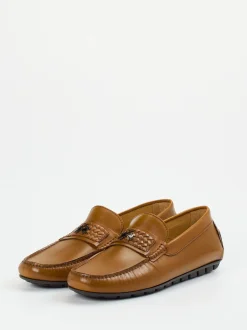 La Martina – Loafer aus Kalbleder Cognacbraun