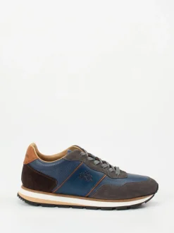 La Martina – Retro-Sneaker aus Kalbleder und Velours