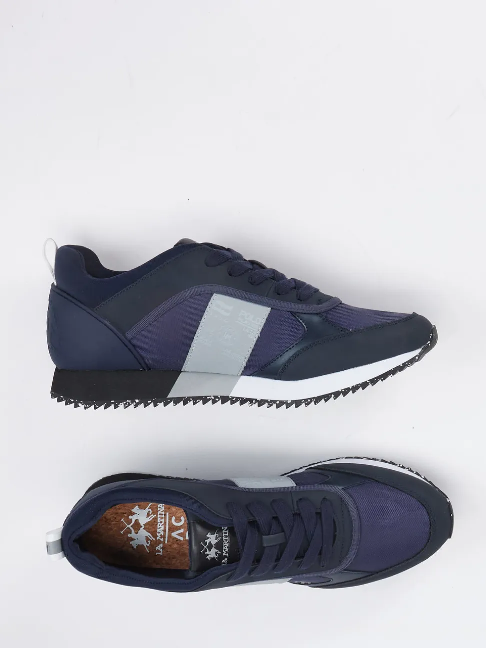 La Martina – Retro-Sneaker aus Textil Dunkelblau