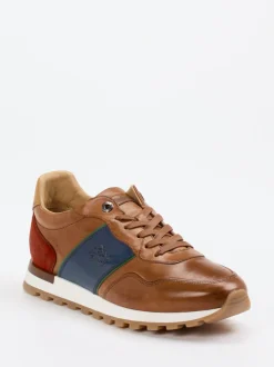 La Martina – Retro-Sneaker aus Kalbleder braun