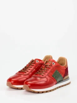 La Martina – Retro-Sneaker aus Kalbleder rot