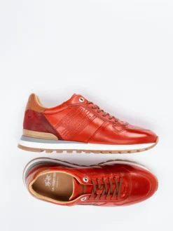 La Martina – Retro-Sneaker aus Kalbleder rot