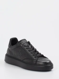 La Martina – Sneaker aus Büffelleder Schwarz