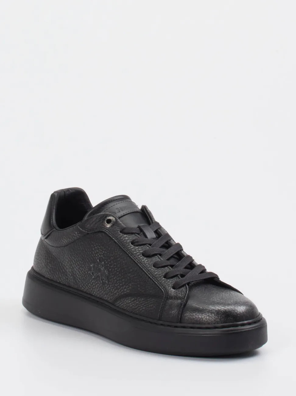La Martina – Sneaker aus Büffelleder Schwarz