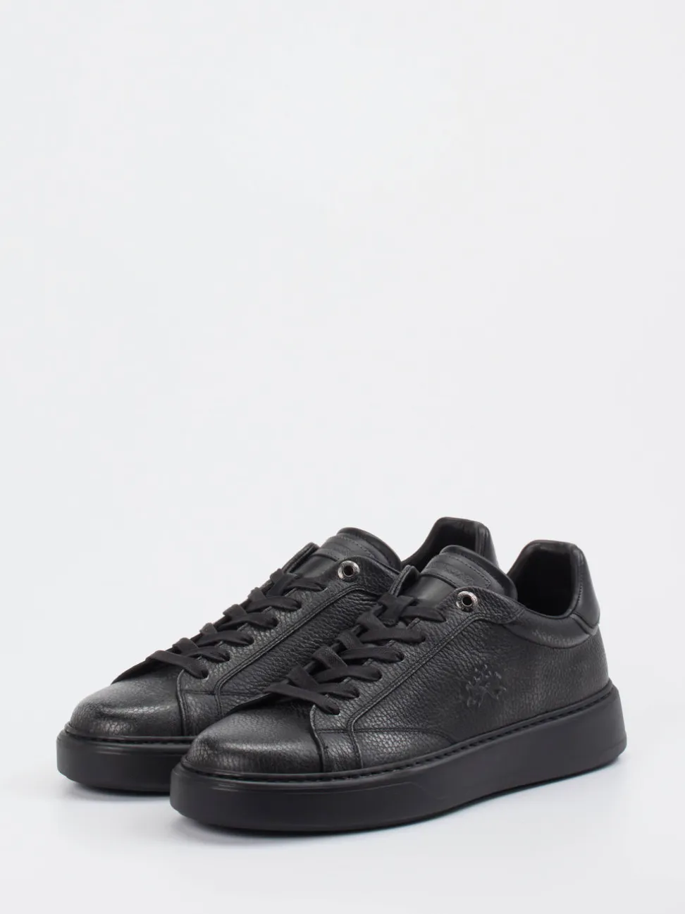 La Martina – Sneaker aus Büffelleder Schwarz