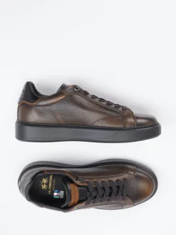 La Martina – Sneaker aus Büffelleder Dunkelbraun