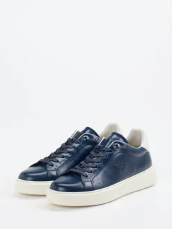La Martina – Sneaker aus Kalbleder Marineblau
