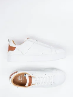 La Martina – Sneaker aus Kalbleder in Weiß