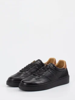 La Martina – Sneaker aus Kalbleder in Schwarz