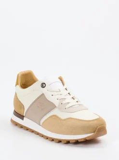 La Martina – Sneaker aus Kalbleder und Veloursleder Beige