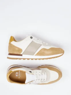 La Martina – Sneaker aus Kalbleder und Veloursleder Beige